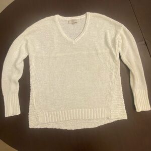 LOFT white V-Neck summer Sweater